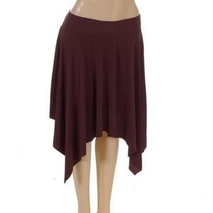 3X Pixie Hem Chocolate Brown Skirt